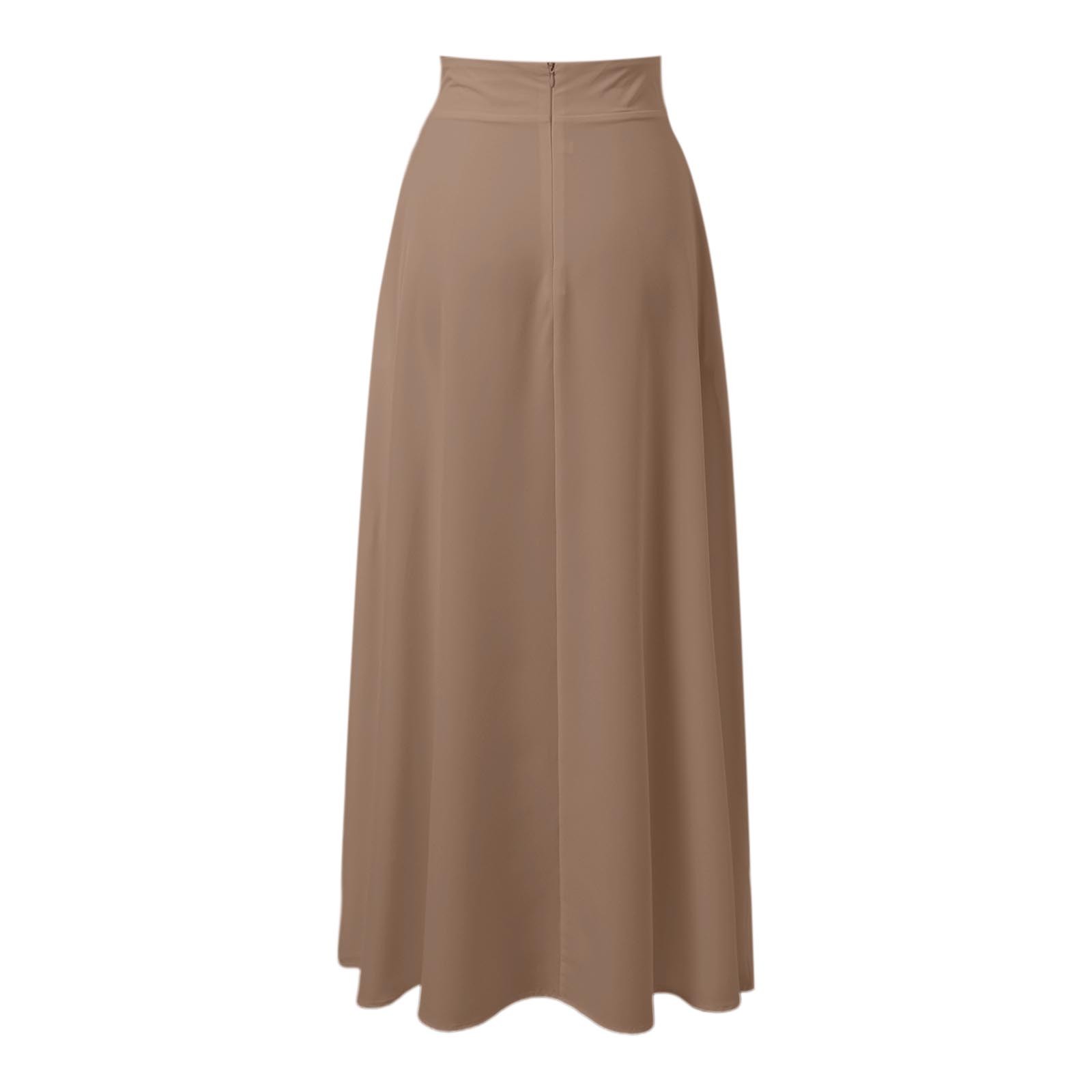 thumbnail image 5 of Falda midi recta lisa para mujer: falda básica informal para uso diario, primavera/verano/otoño, 5 of 5